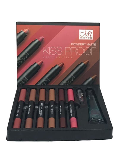 Buy 6-Piece Powdery Matte Soft Lipstick Set With Lipstick Remover And Sharpener Multicolour in UAE