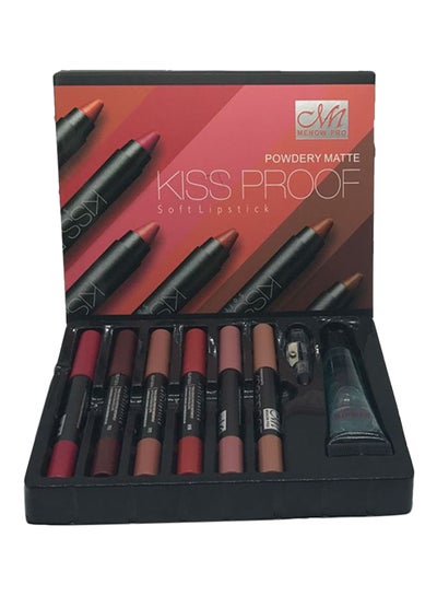 Buy 6-Piece Powdery Matte Soft Lipstick Set With Lipstick Remover And Sharpener Multicolour in UAE