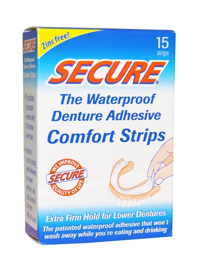 Buy 15-Piece Waterproof Denture Adhesive Comfort Strips in Saudi Arabia
