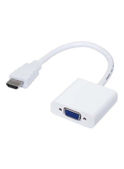 Buy HDMI To VGA Cable Video Converter Adapter White in UAE
