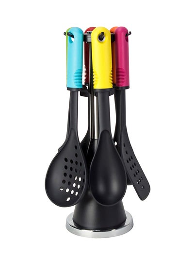 Buy 6-Piece Utensil Set With Stand Multicolour in Saudi Arabia