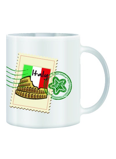 Buy Italy Post Mark Design With Stamp Theme Mug White/Green/Red in UAE