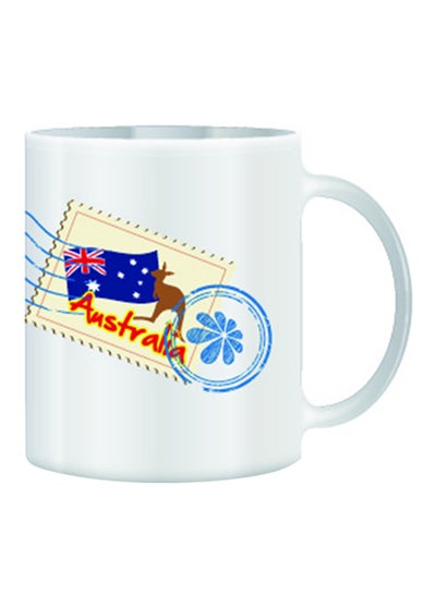 Buy Australia Post Mark Design With Stamp Theme Mug White/Blue/Red in UAE