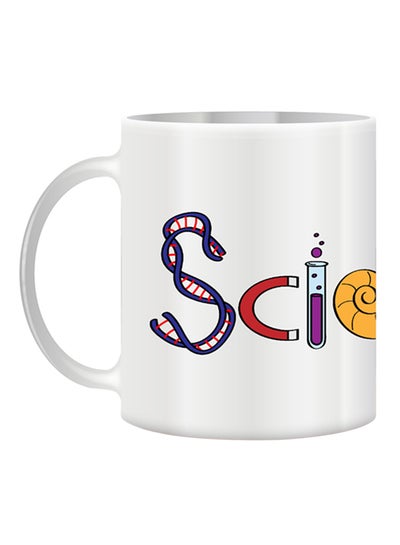 Buy Cartoon Text With Science Theme Mug White/Blue/Red in UAE