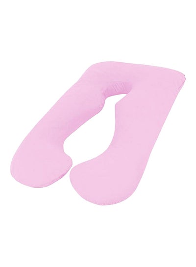 Buy U-Shaped Maternity Pillow cotton Pink 75x125cm in Saudi Arabia