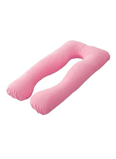 Buy U-Shaped Maternity Pillow cotton Pink 80x120cm in UAE