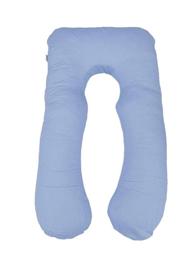 Buy U-Shaped Maternity Pillow cotton Blue 80x120cm in Saudi Arabia