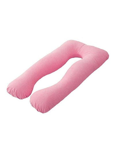 Buy U-Shaped Maternity Pillow Cotton Pink 80x120cm in UAE