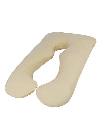 Buy U-Shaped Maternity Pillow cotton Beige 80x120cm in UAE