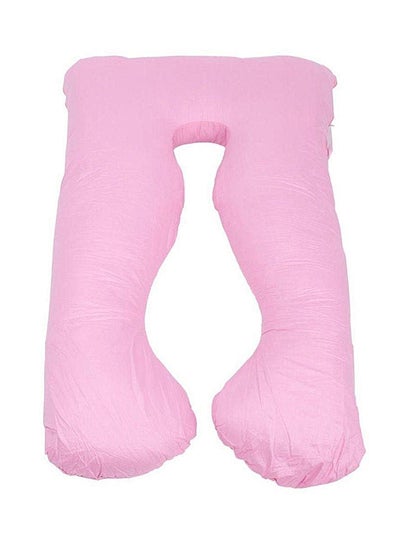 Buy U-Shaped Maternity Pillow Cotton Pink 80x120cm in UAE