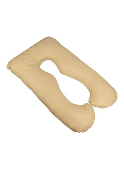 Buy U-Shaped Maternity Pillow cotton Beige 80x120cm in UAE