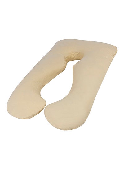 Buy U-Shaped Maternity Pillow Cotton Beige 80x120cm in UAE