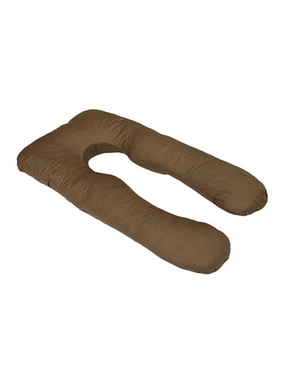 Buy U-Shaped Maternity Pillow cotton Brown 120x80cm in UAE