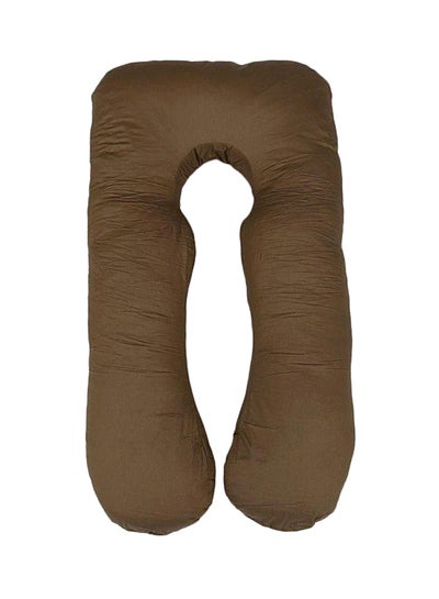 Buy U-Shaped Maternity Pillow cotton Brown 120x80cm in Saudi Arabia