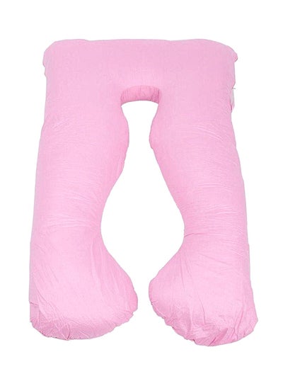 Buy U-Shaped Maternity Pillow Cotton Pink 140x80cm in UAE