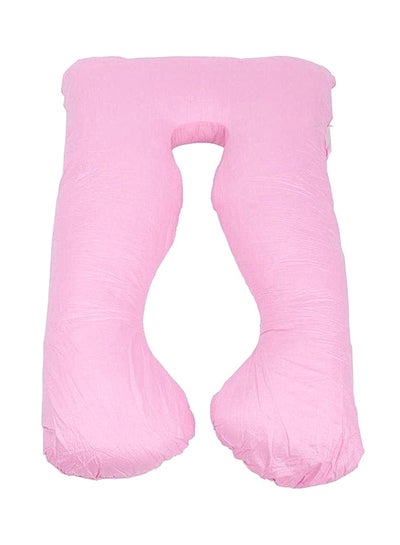 Buy U-Shaped Maternity Pillow cotton Pink 120x80cm in UAE