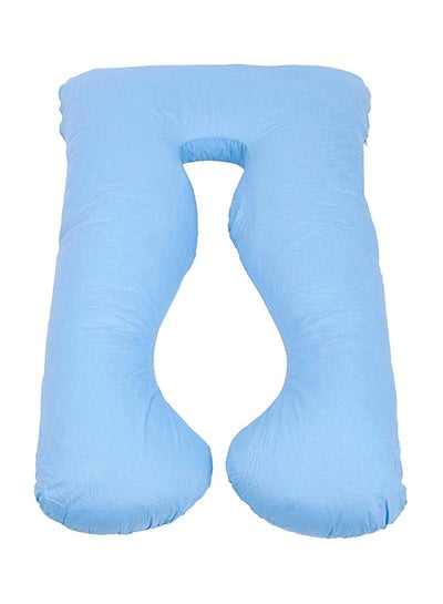 Buy U-Shaped Maternity Pillow Cotton Blue 120x80centimeter in UAE