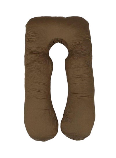 Buy U-Shaped Maternity Pillow Cotton Brown 120x80cm in Saudi Arabia