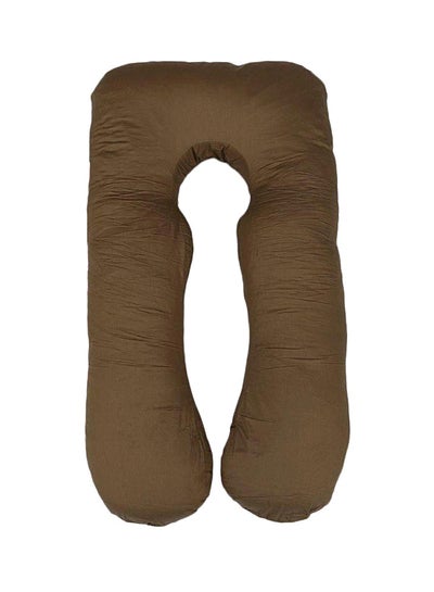 Buy U-Shaped Maternity Pillow Cotton Brown 120x80centimeter in UAE