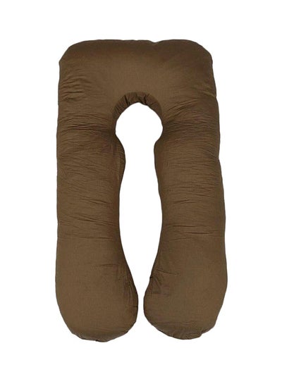 Buy U-Shaped Maternity Pillow Cotton Brown 120x80cm in UAE