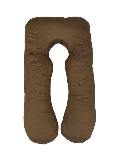 Buy U-Shaped Maternity Pillow cotton Brown 120x80cm in UAE