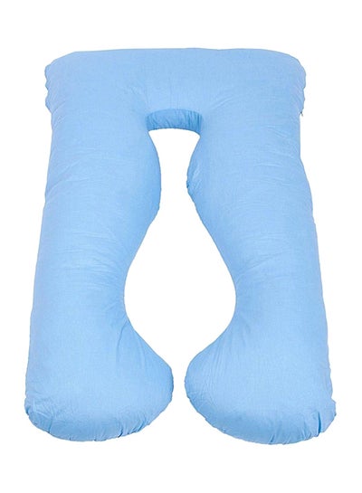 Buy U-Shaped Maternity Pillow Cotton Blue 120x80centimeter in UAE