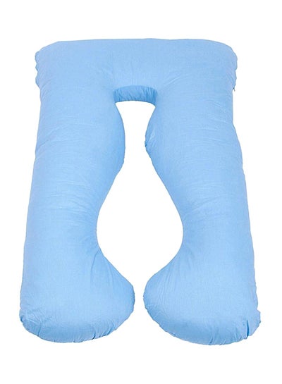 Buy U-Shaped Maternity Pillow cotton Blue 120x80cm in UAE