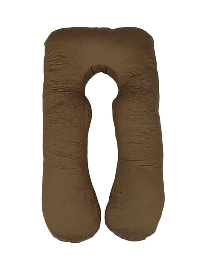 Buy U-Shaped Maternity Pillow Cotton Brown 120x80cm in UAE