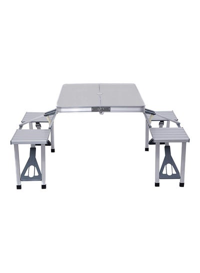 Buy 4-Seat Outdoor Portable Picnic Table Silver in Saudi Arabia