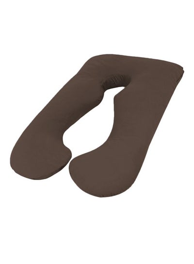 Buy U Shape Comfortable Maternity Pillow Microfiber Brown in Saudi Arabia