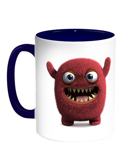 Buy Colourful Monster Printed Coffee Mug White/Blue in Egypt