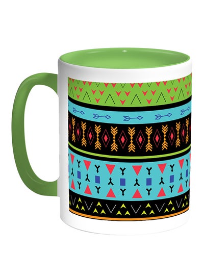 Buy Decorative Drawings Printed Coffee Mug White/Green in Egypt