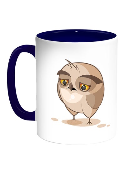 Buy Owl Printed Coffee Mug White/Blue in Egypt