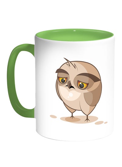 Buy Owl Printed Coffee Mug White/Green in Egypt