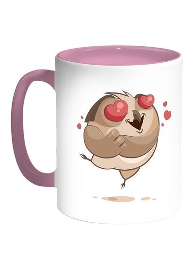 Buy Owl Printed Coffee Mug White/Pink in Egypt