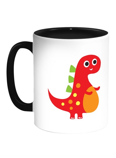 Buy Dinosaur Printed Coffee Mug White/Black in Egypt