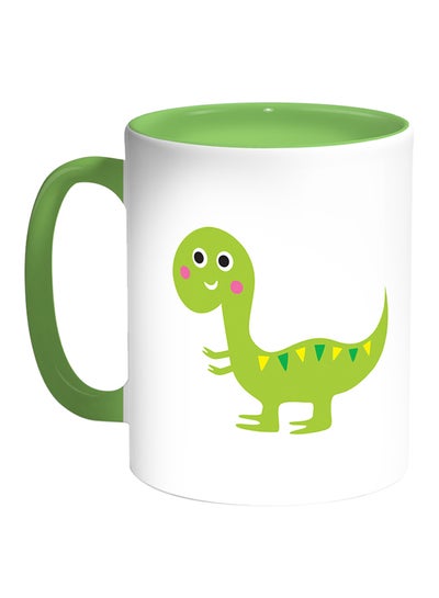 Buy Dinosaur Printed Coffee Mug White/Green in Egypt