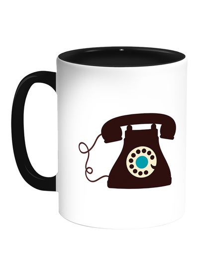 Buy Classic Phone Printed Coffee Mug White/Black in Egypt