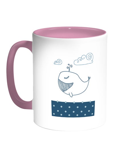 Buy The Whale Printed Coffee Mug White/Pink in Egypt