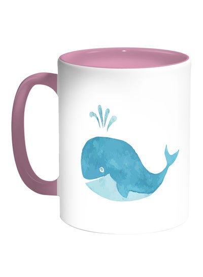 Buy Whale Printed Coffee Mug White/Pink in Egypt