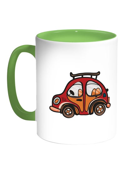 Buy A Red Car Printed Coffee Mug White/Green in Egypt