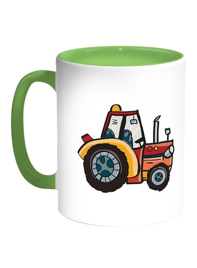 Buy Car Agricultural Printed Coffee Mug White/Green in Egypt