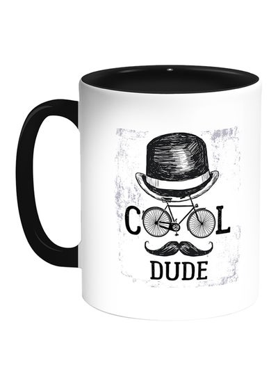 اشتري قدح قهوة مطبوع عليه عبارة "Cool Dude" أبيض/أسود 11 أوقية في مصر