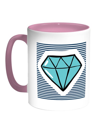 Buy Crystal Printed Coffee Mug White/Pink in Egypt