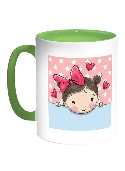 Buy Little Girl Printed Coffee Mug White/Green in Egypt