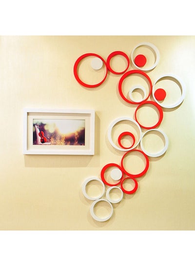 Buy Stylish Living Room 3D Wall Sticker Red in Saudi Arabia