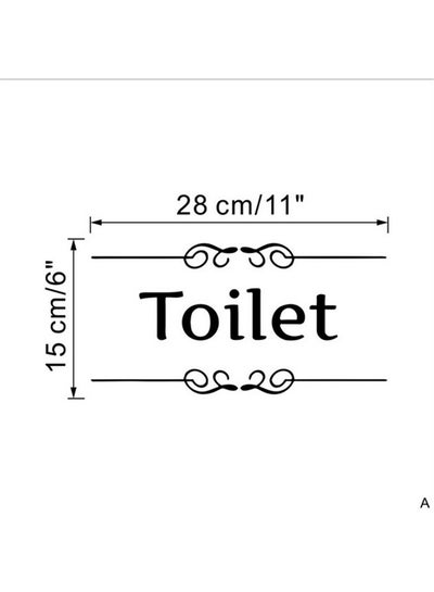 Buy Toilet Door Sign Wall Sticker Black 15x28centimeter in Saudi Arabia
