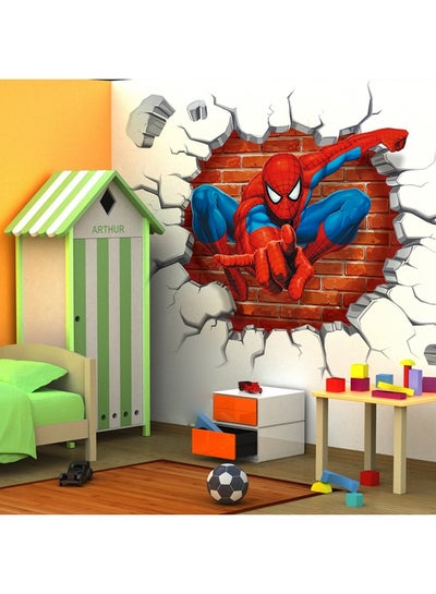 Buy 3D Spiderman Wall Sticker Red/Blue 45x50centimeter in Saudi Arabia