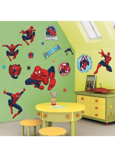 Buy 3D Spiderman Wall Sticker Red/Blue 50x70centimeter in UAE