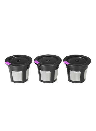 Buy 3-Piece Reusable K-Cup Filter Black/Blue/White 4.2x3.5x5.3centimeter in UAE